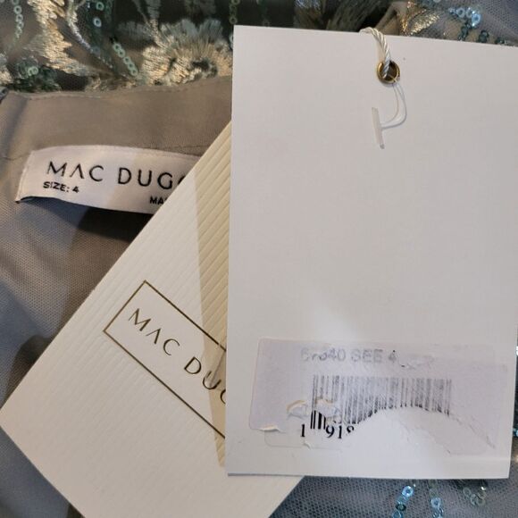 Mac Duggal EMBELLISHED ILLUSION LONG SLEEVE A LINE  NWT Sterling (70230) sz 2&4 - Picture 8 of 8